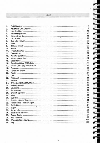 Hit Book Update - 80 Charthits für Gitarre - Songbook Inhalt
