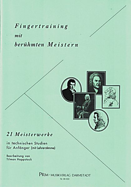 Hoppstock, Tilman: Finger training with famous masters, easy pieces for guitar solo with teacher's part, sheet music