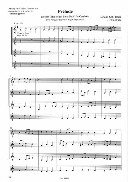 Hoppstock, Tilman: Great Composers for Youg Guitarists, Best of for 1-4 Guitars, sheet music sample