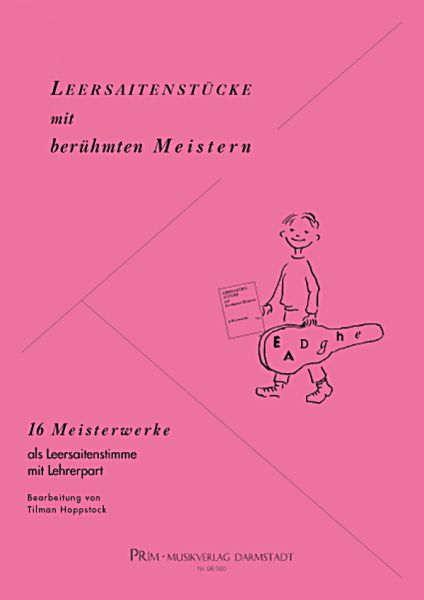 Hoppstock, Tilman: Pieces with open strings with famous masters, very easy, sheet music for guitar solo, with teacher's part