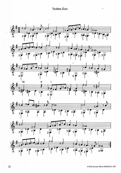 Hübner, Thomas und Steitz, Tilman: Mit der Gitarre durch die Weihnachtszeit, advanced Christmas Guitar Solos and Duets, sheet music sample