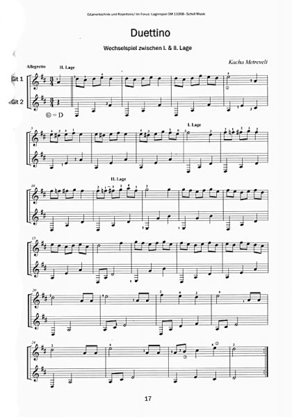 Im Fokus: Lagenspiel - Position Studies, Guitar Technique and Repertoire, sheet music sample