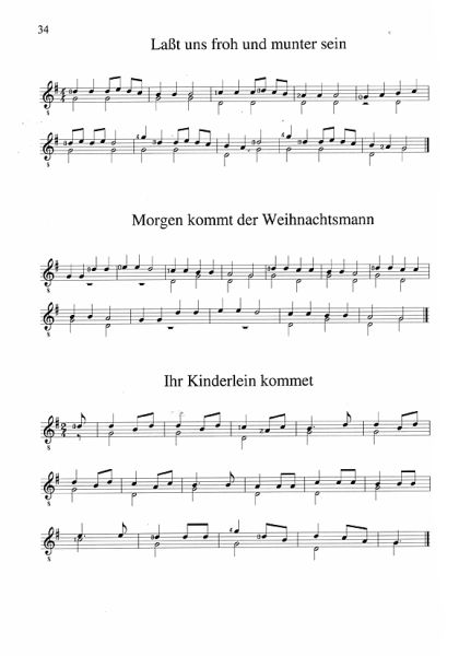 Ipatow, Viktor: Family Weihnachtsalbum für Gitarrenanfänger und Fortgeschrittene, Noten Beispiel