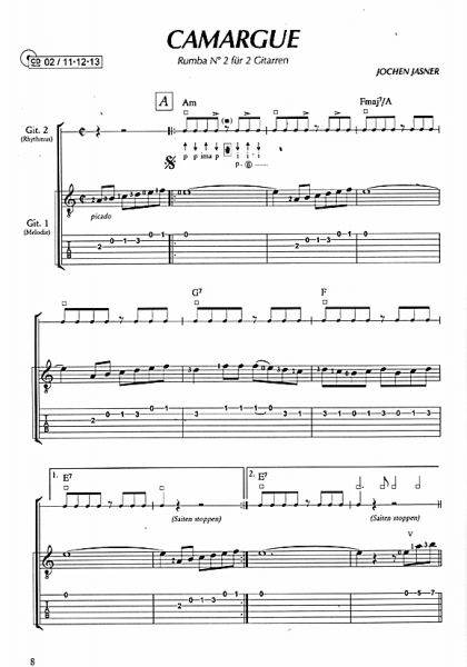 Jasner, Jochen: Vamos Rumberos - 7 Flamenco Rumbas for 2 guitars, sheet music sample