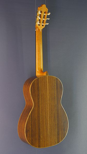 Spanish Classical Guitar Juan Aguilera, model Estudio 7 spruce, all solid Spanish guitar made of spruce and ovancol, back view