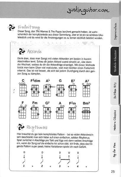 Sandercore, Justin: Justinguitar.com - Songbook for Ukulele, sheet music sample