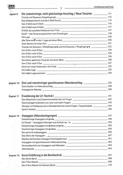 Käppel, Hubert: Käppel`s Gitarrenschule, Guitar Method, German edition content