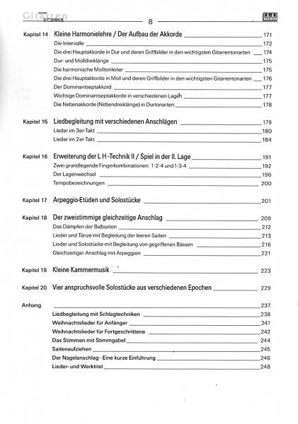 Käppel, Hubert: Käppel`s Gitarrenschule für Einzel- und Gruppenuterricht Inhalt