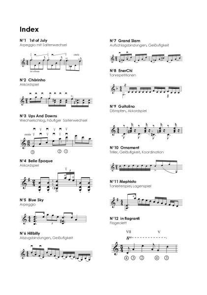 Kindle, Jürg: Fingerfood 2, 12 Studies for Mandolin, sheet music sample