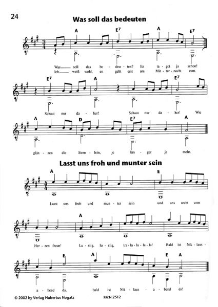 Kloyer, Gerhard: Lasst uns froh und munter sein, guitar sheet music sample