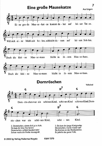 Kloyer, Gerhard: Unsre Oma fährt im Hühnerstall Motorrad, very easy pieces for 1 or 2 guitars, sheet music sample