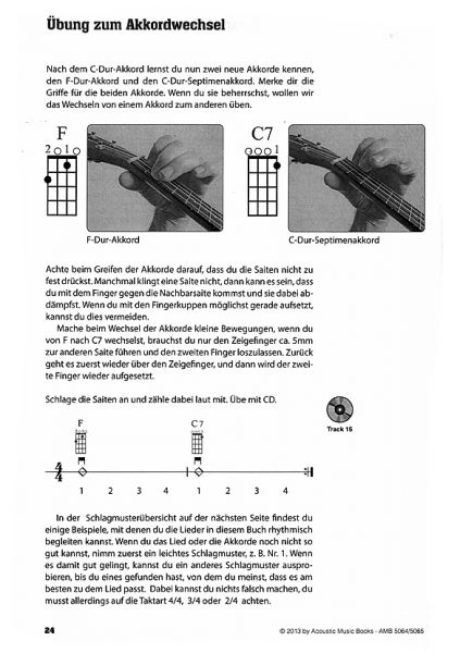 Knopf, Karl: Komm wir spielen Ukulele, Ukulelenschule für Kinder, ohne CD, Noten und Tabulatur Beispiel