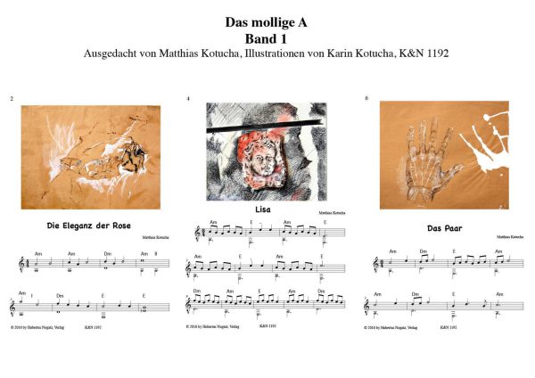 Kotucha, Matthias & Karin: Das mollige A Vol 1, easy pieces with open basses for guitar solo, sheet music sample