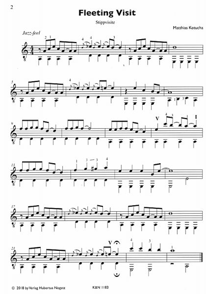 Kotucha, Matthias: Guitar Trip for guitar solo, easy pieces, sheet music sample