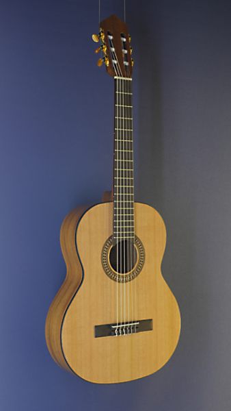 Lacuerda 63M, Mensur 63 cm, Gitarre mit massiver Zederndecke und Mahagoni an Zargen und Boden, Konzertgitarre mit kurzer Mensur