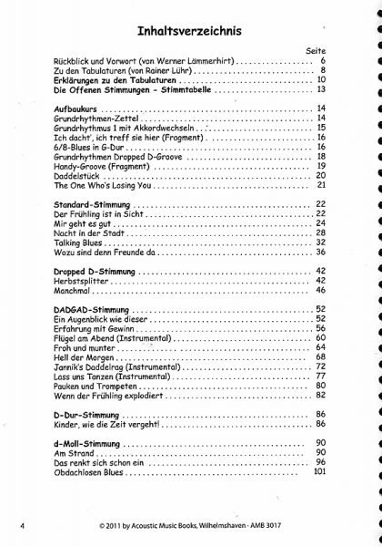 Lämmerhirt, Werner: Das Große Liederbuch, Songbook for solo Fingerstyle Guitar in Tablature content