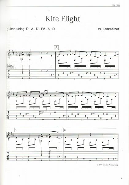 Lämmerhirt, Werner: Die frühen Jahre - The Early Years for guitar solo, sheet music sample