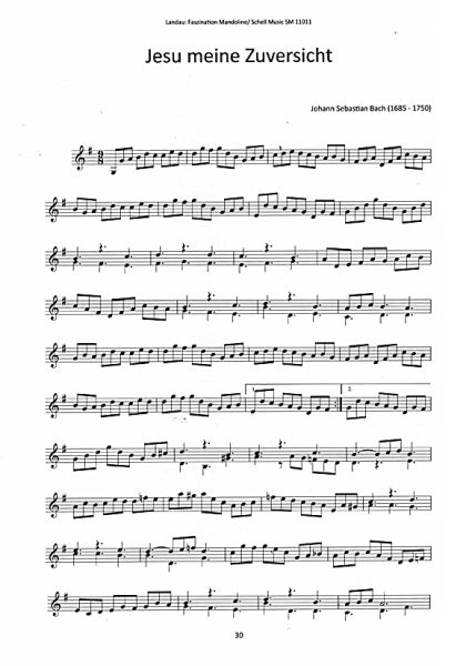 Landau, Hans W.F.: Faszination Mandoline, Spielstücke zu allen Gelegenheiten, Noten und Tabulatur Beispiel