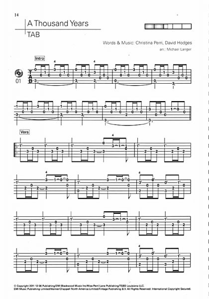 Langer, Michael: Acoustic Pop Guitar Solos Bd. 3, Songbook für Gitarre solo & Begleitung, Noten und Tabulatur Besipiel