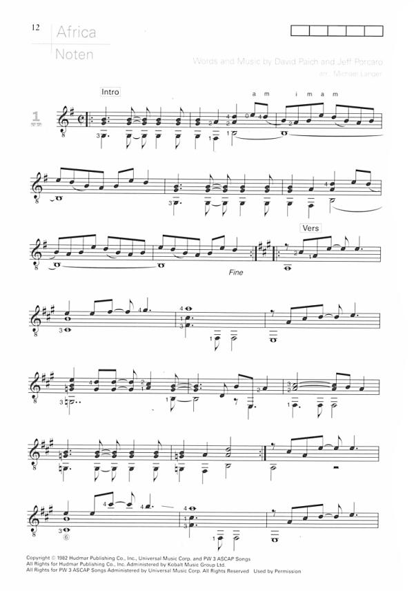 Langer, Michael: Acoustic Pop Guitar Solos Bd. 6 für Gitarre solo und Songbook für Begleitung, Noten und Tabulatur, mit online-audio Beispiel