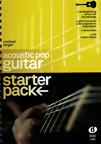 Langer, Michael: Acoustic Pop Guitar „Starter Pack“, Gitarrenschule, Gitarren-Songbook und Online-Videolehrgang, ohne Noten