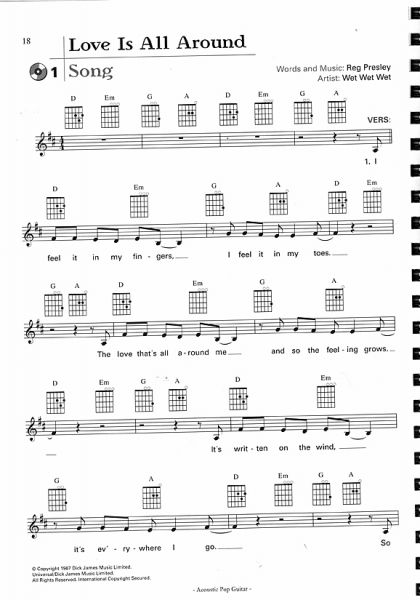 Langer, Michael: Acoustic Pop Guitar 1 - Gitarrenschule für Songbegleitung Noten Beispiel