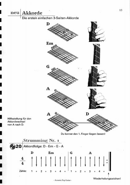 Langer, Michael: Acoustic Pop Guitar 1 - Guitar Method for Song Accompaniment sheet music sample