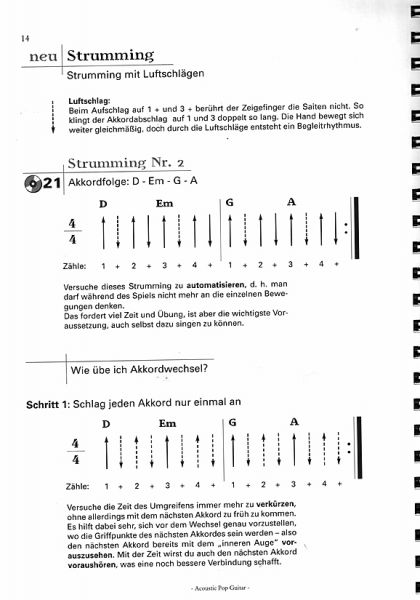 Langer, Michael: Acoustic Pop Guitar 1 - Gitarrenschule für Songbegleitung Noten Beispiel