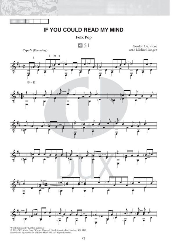 Saitenwege nach Nordamerika Vol.1 by Michael Langer, Fingerstyle for classical guitar solo, sheet music with online access, sample