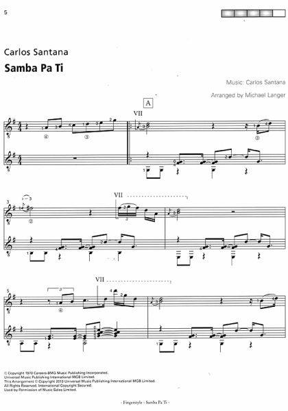 Langer, Michael / Santana, Carlos: Samba Pa Ti, für 2 Gitarren, Noten Beispiel