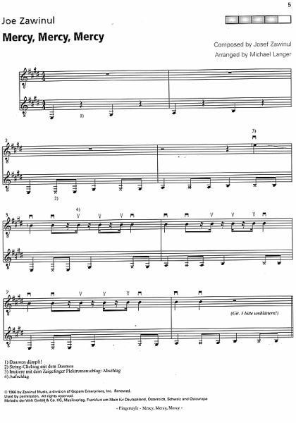 Langer, Michael / Zawinu, Josef: Mercy, mercy, mercy for 2 guitars sheet music sample