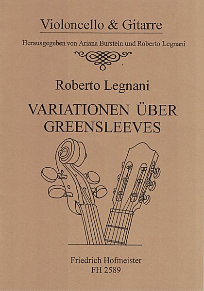 Legnani, Roberto: Variationen über Greensleeves für Cello und Gitarre, Noten