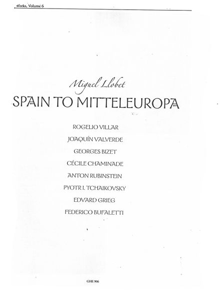 Llobet, Miguel: Guitar Works Vol. 6 from Spain to Mitteleuropa, Transcriptions III, Guitar solo sheet music content