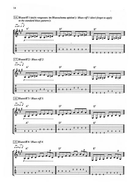 Luft, Volker: Blues Story, Fingerstyle Blues for Beginners, method, sheet music for guitar sample