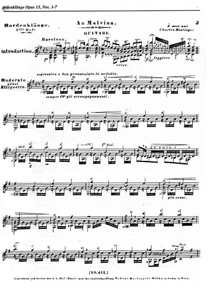 Mertz, Johann Kaspar: Guitar Works Vol. 3, Bardenklänge Hefte 1-7, Edition Simon Wynberg, Noten für Gitarre solo Besipiel