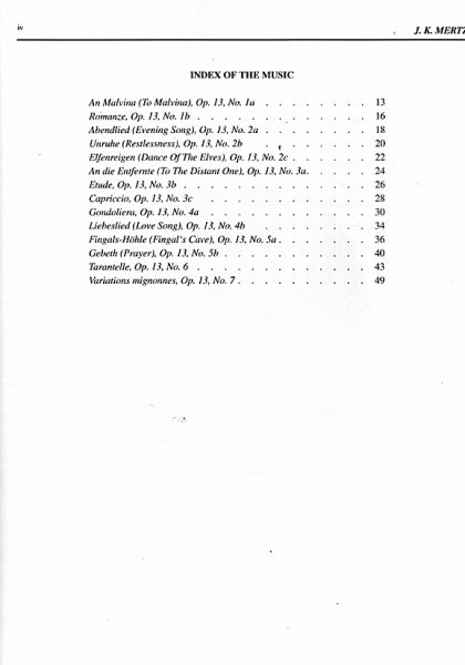 Mertz, Johann Kaspar: Guitar Works Vol. 3, Bardenklänge Hefte 1-7, Edition Simon Wynberg, Noten für Gitarre solo Inhalt