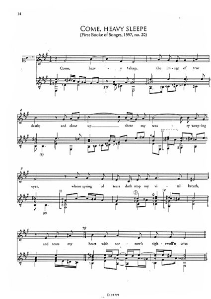 Dowland, John - Sting: Songs from the Labyrinth für Gesang und Gitarre, Noten Beispiel