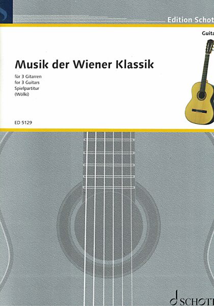 Wiener Klassik music for 3 guitars (2 octave guitars ad libitum), sheet music