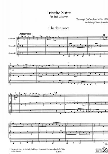 O`Carolan, Turlough: Irish Suite for 3 Guitars or Guitar ensemble, sheet music sample