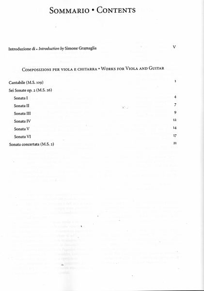 Paganini, Niccolo: Composizioni per Viola e chitarra, für Bratsche und Gitarre, Noten Inhalt
