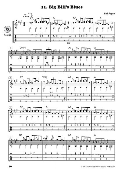 Payne, Rick: Fingerstyle Blues Collection, notes and tab sample