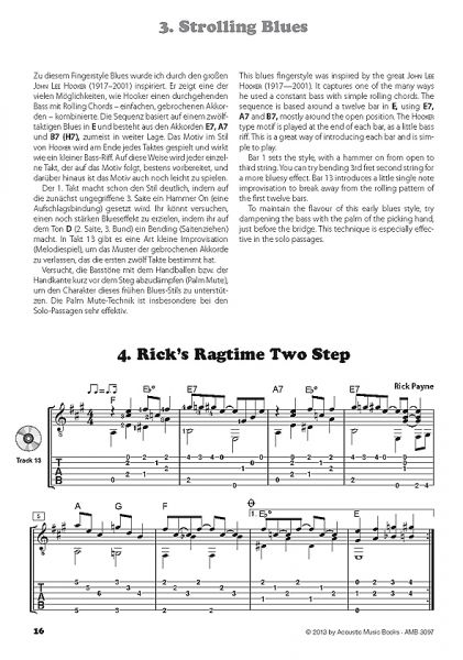 Payne, Rick: Fingerstyle Blues Collection, Noten und Tabulatur Besispiel