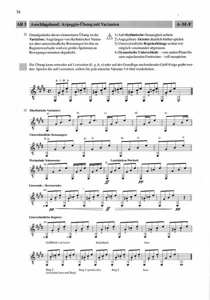 Payr, Fabian: Finger Fitness for Guitarists, Guitar Technique sheet music sample