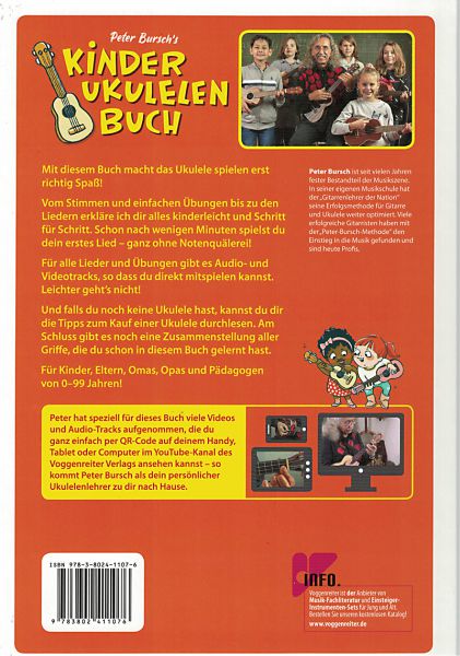 Bursch, Peter: Peter Bursch`s Kinder Ukulelenbuch (+ online Audio/ Video) Ukuelel method for children content