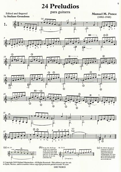 Ponce, Manuel Maria: 24 Preludios for guitar solo, sheet music sample