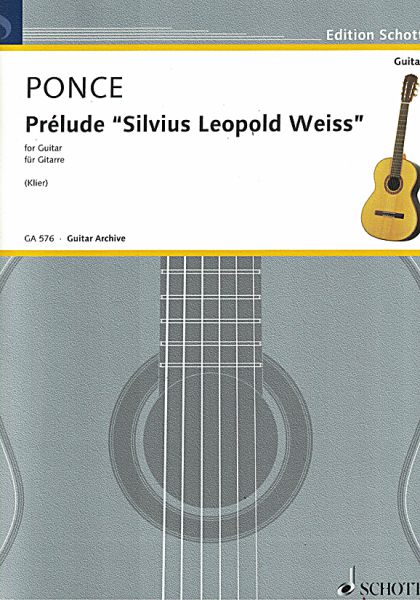 Ponce, Manuel Maria: Prelude Silvius Leopold Weiss für Gitarre solo, Noten
