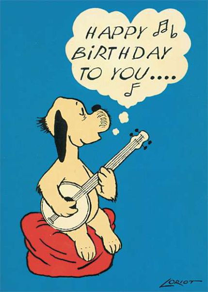 Postcard Happy Birthday by Loriot