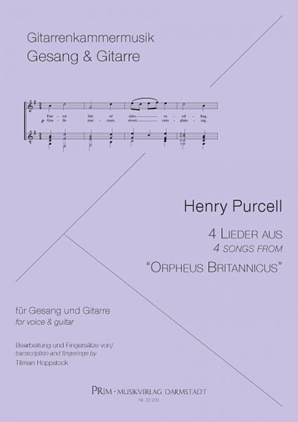 Purcell, Henry: 4 Lieder aus "Orpheus Britannicus" für Gesang und Gitarre, Noten