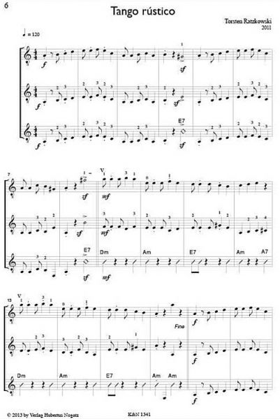 Ratzkowski, Torsten: Alles Tango for 3 Guitars or Guitar ensemble, sheet music sample