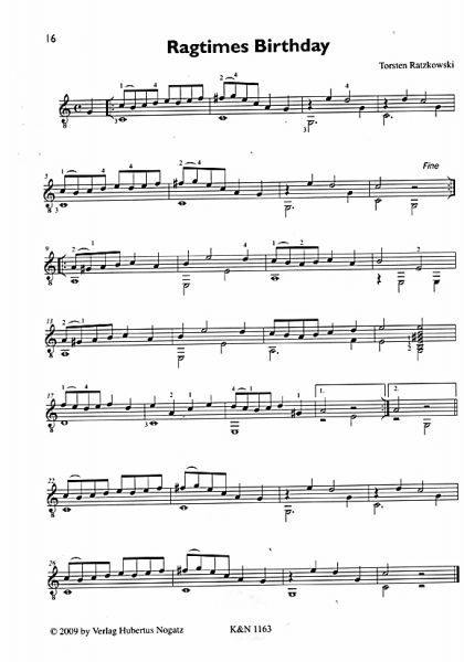 Ratzkowski, Torsten: Guitar on Tour, 17 easy to intermediate pieces for guitar solo, sheet music